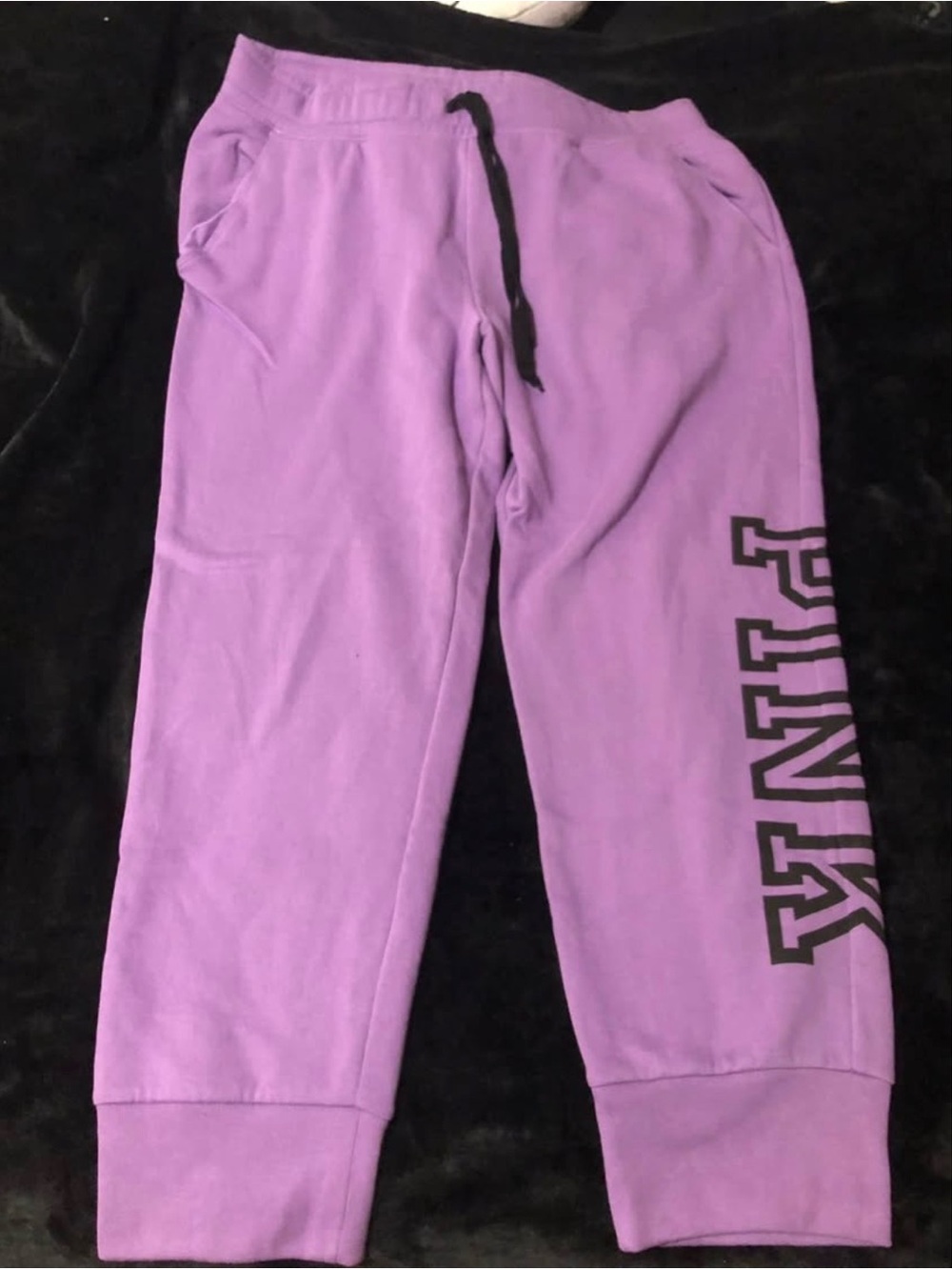 PINK Victoria's Secret Lilac Jogger Sweatpants with Black Logo